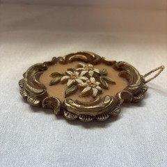Kerzenhaus Wertklaude Floral Relief Wax Wall Plaque Ornate Frame Collectible
