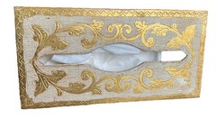 Vintage 1940s Italian Florentine Gold Gilt Neoclassical Wastebasket & Tissue Box