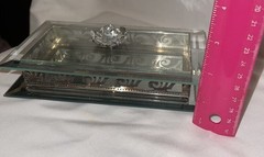 Metal Filigree 😻 Studio ￼ Glass Mirrored Rectangle ￼Vanity Dresser Box Fun