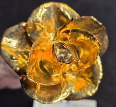 VTG 24K Gold Dipped “Real American Rose” 11.5”Keepsake With Tag