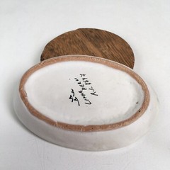 Hand Painted Trinket Dish Lima Peru Man Woman Traditional Dress Oval 5”