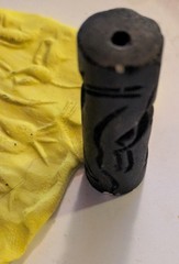 Rare Ancient Near Eastern Stone Intaglio Cylinder Seal, Antelope