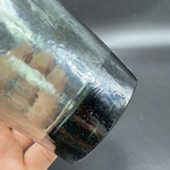 Fire and Light Recycled Glass Tumbler Charcoal Barware Glasses 4.5inch Set 2 VTG