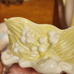 Vintage Belleek “Lilly of the Valley” Luster Trinket Dish Bowl, 7th Mark