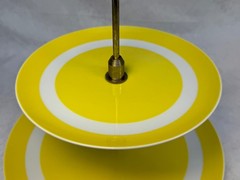 Vintage 1975 Fitz & Floyd Yellow 2-Tier Serving Tray
