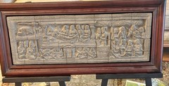 Framed Borobudur Temple Museum Replica Volacanic Stone Queen Maya Buddha