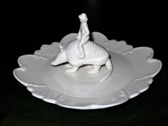 IMM Living Ceramic Sculpture Plate “Osa the Armadillo Jockey” by Flora Lam NIB