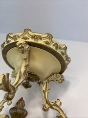 Unique Ornate French tazza with decorative embossed base Heavy