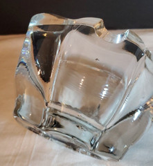 ASHTRAY CRYSTAL Thick Clear HEAVY Deep Waved Design Vintage Original WHOLESALE