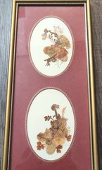 Pressed Real English Flowers Village Green Country Crafts Framed Art 12×6″ Sign
