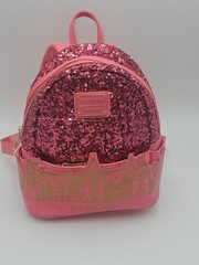 Nice LOUNGEFLY Biltmore LIMITED EDITION Pink SEQUINS Exclusive BACKPACK Bag GOLD