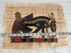 Egyptian Papyrus Eye of Horus Hand Painted 12×16 Wall Art Decor