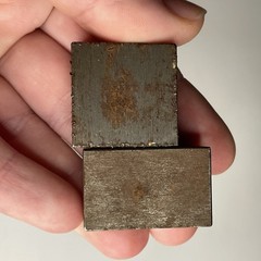Pair of Antique / Vintage Cast Iron / Steel Metal Monogram Stamps Print Blocks