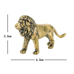 Brass Lion Figurine Statue House Office Table Decoration Animal Figurines Toys *