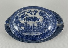 Blue Willow Tureen Lidded Doll Dish Dish Platter Japan
