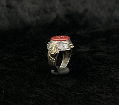 Antique Beautiful Solid Silver Unique Ring With Islamic Writing Carnelian Stone