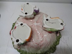 Fitz & Floyd – English Garden Bunnies Centerpiece Footed Bowl 13″