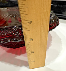 Avon Cape Cod Ruby Red Cake Stand No Damage Shiny Glass 11 In Wide x 3 In Tall