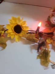 Boxed Lighted Harvest Garland Scarecrows Sunflowers Orange Light Set W/ Box Avon
