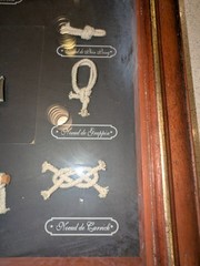 Vintage Unbranded 17″x19″ Wood-Frame French Nautical Knot Display w/Hanging Loop