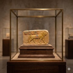 Ancient Egyptian Lion Relief Emblem of Royal Strength Home Decor