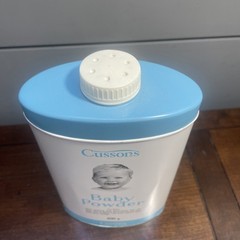 Vintage rare Cussons White Cross Baby Powder Tin 100g deco props collection Vgc