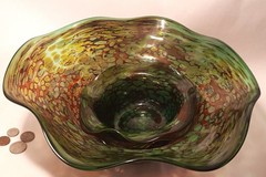 CLUSTER vtg studio art glass sculpture bowl goose bay yellowstone park western