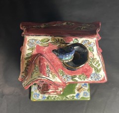 Blue Sky Clayworks Cozy Corner House Tea Light Base Retired 2000 10x6x6” OB