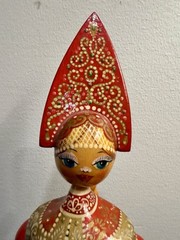 Russian Wooden Doll Traditional Folk Art Costume Hand Painted Artist Signed 12”