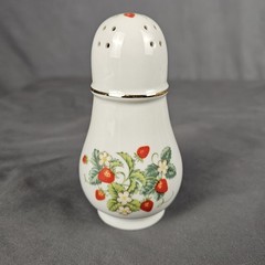 Vintage Avon Strawberry Porcelain Sugar Shaker – 22K Gold Trim , Made In Brazil