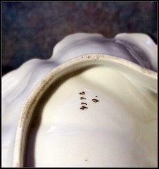 Vintage Large Edwardian Style Divided Dish with Rose Motif and Gold Accent #E213