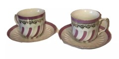 2 Antique Hand Painted Porcelain cups and saucers Germany