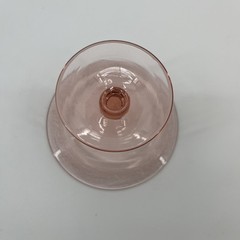 Pink Depression Glass Etching on Rim Pedestal/Footed Compote Candy/Dessert Dish