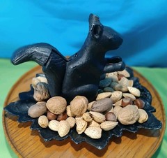Vintage Aluminum Cast Squirrel Collectible Nut Cracker Black