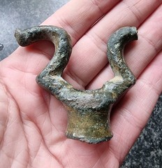 Rare Medieval Candlestick Holder Bronze 1450-1550 Antique Metal Detecting Find