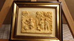 Vintage French Floralix Detailed Relief Framed Wall Decor Forest Scene