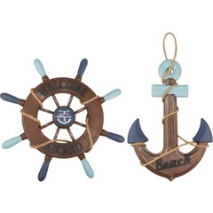 Nautical Wooden Ship Wheel 13″ Wall Art Decor