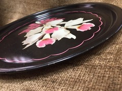 Multiple Available Vintage Floral TOLEWARE Tole METAL TRAY 12”