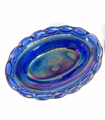 Mini AND Medium Carnival Cobalt Blue Mosser Hen on Nest Salt Cellar / Trinket