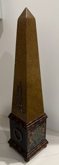 Vintage Neoclassical Style Brass Composition and Partial Ebonized Table Obelisk