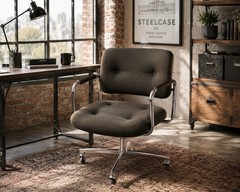 💙Steelcase Chrome Swivel Chair Vintage 4 Castor Charles Pollock Style Armchair