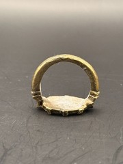 Large ancient Roman Ring bronze ring with decorated engraved bezel Antique Ring