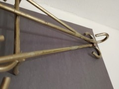 Vtg Ornate Brass Tabletop Display Easel Large Picture Frame Plate Stand Holder