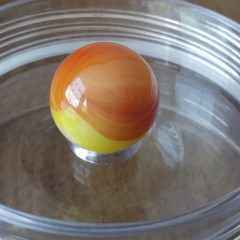 .71″ Vintage Sunburst Sunrise Orange UV Yellow Akro Vitro Marble