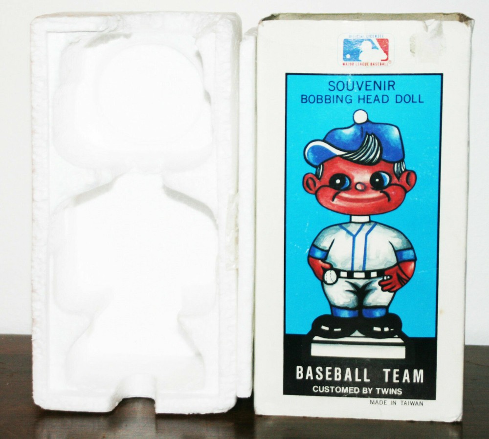 BASEBALL BOBBLE HEAD BOX BOBBLEHEAD 8.5″ X 4.5″ 1970S 1980S STYLE NOT WHITE BASE
