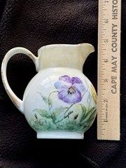 Schmidt S. Catarina Porcelain Pansies Creamer handpainted by Edythe~Brazil