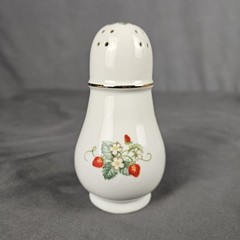 Vintage Avon Strawberry Porcelain Sugar Shaker – 22K Gold Trim , Made In Brazil