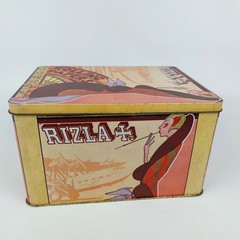 Vtg Rizla Tin Box Rolling Papers Advertising – Art Deco Design Storage Container