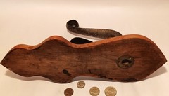1890s ART NOUVEAU vtg english arts & crafts curtain rod towel hat coat rack oak
