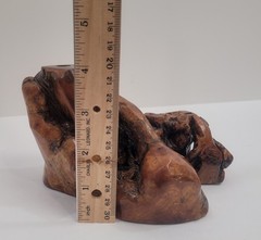GLASS BARON burl wood display stand only sculptural dark brown